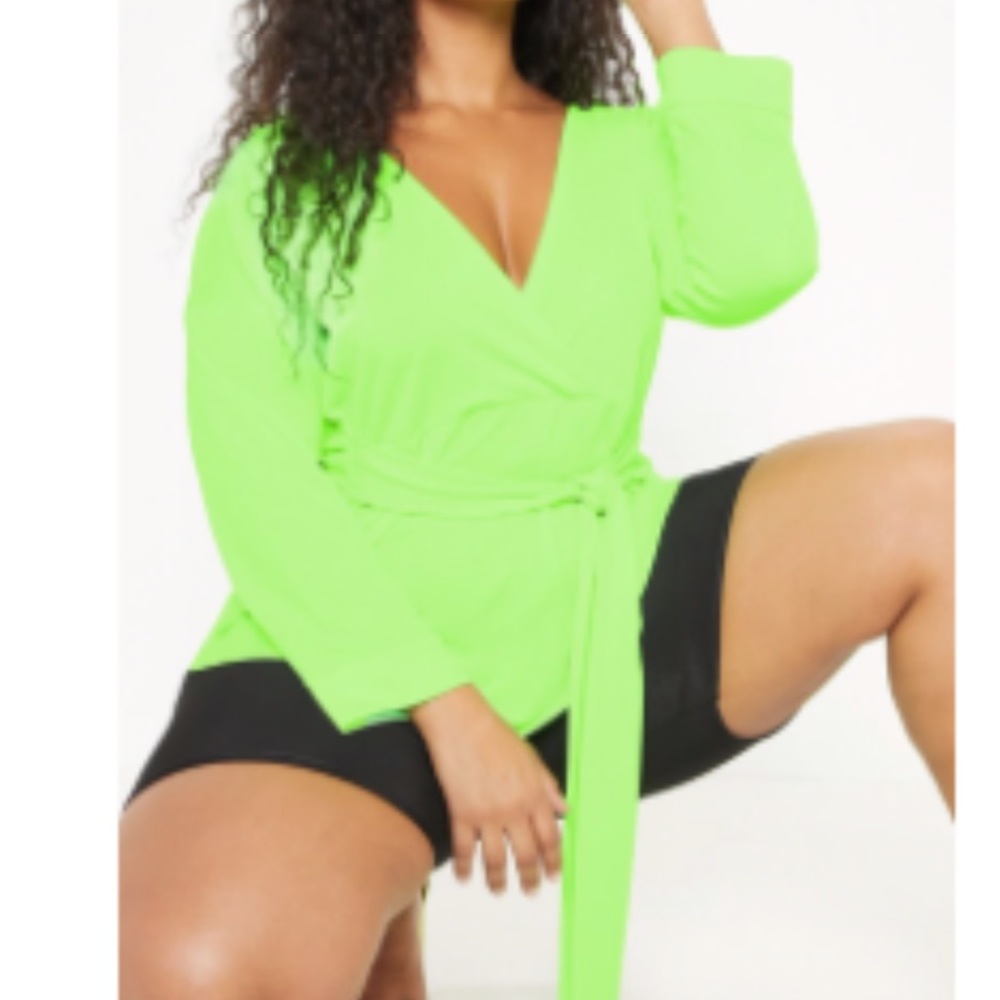 Neon green blouse